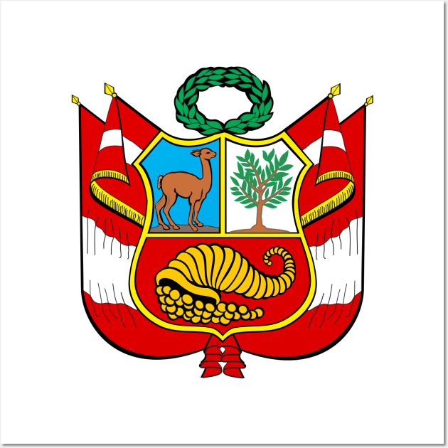 Escudo del Perú - Peru coat of arms - clean design Wall Art by verde